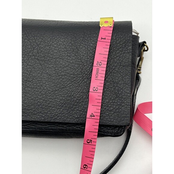 Stitch and Tickle Mini Messenger Crossbody Bag Leather Zip Concert Festival Blac - Picture 12 of 13